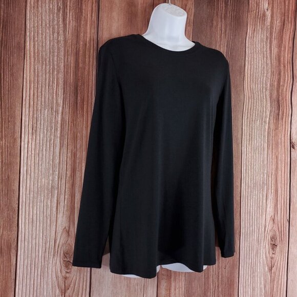 Kit and Ace Womens Size Large Black Long Sleeve Crewneck T-Shirt Tee Top - Picture 3 of 12